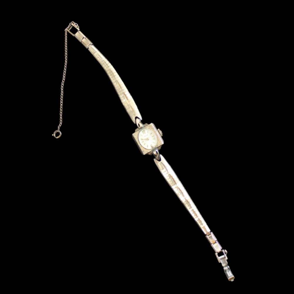 Elgin Gold Tone Vintage Working Manual Art Deco Square Case Oval Face Watch - Picture 3 of 7